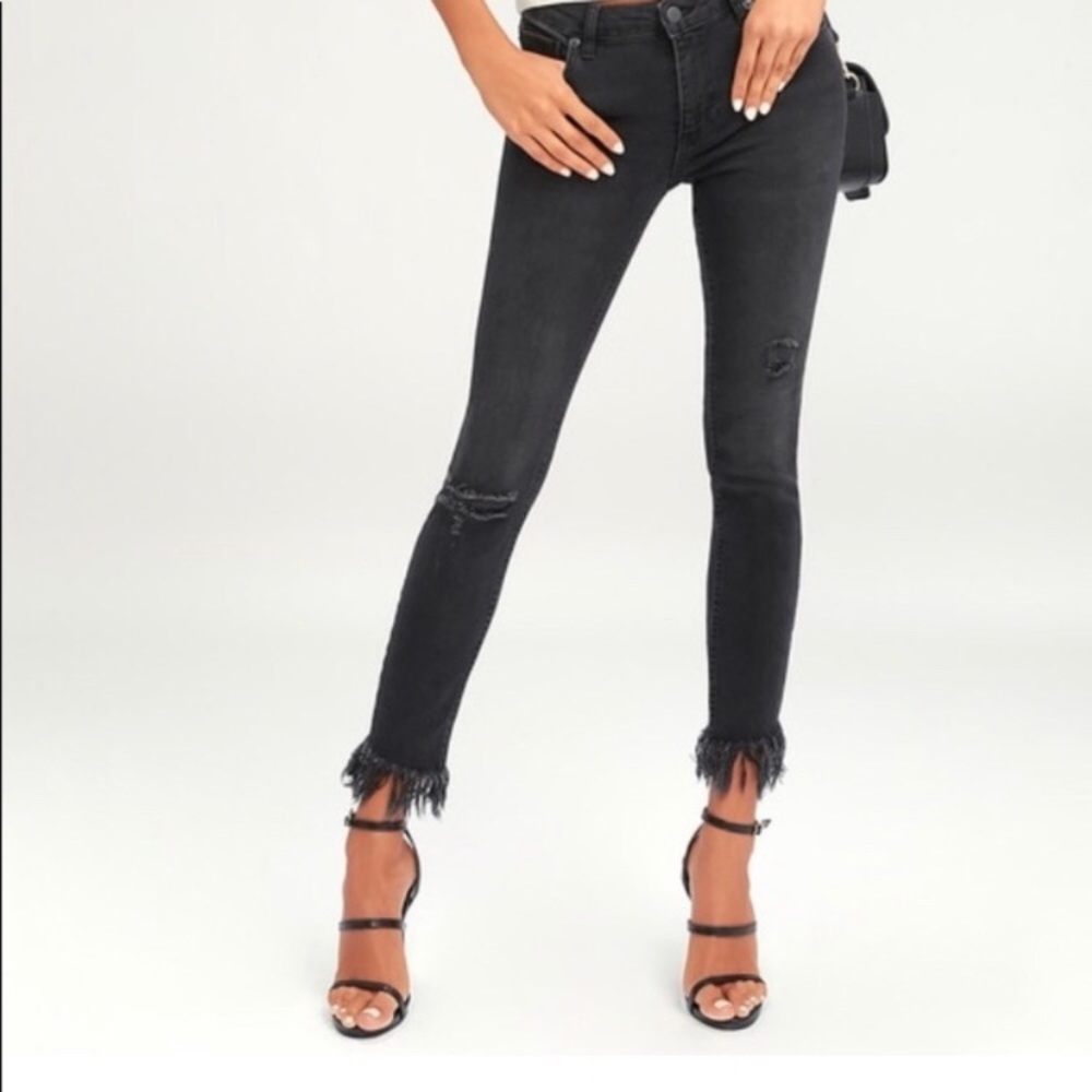 Free people great heights distressed black jeans